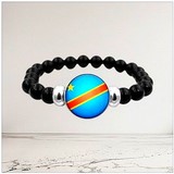 Bracelet plaque acier, Drapeau Congo RDC, Les Leopards, Supporter RDC, Football Africain, Fans, Football, République Démocratique du Congo,
