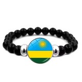 Bracelet plaque acier, Drapeau national, supporters ,Drapeau, fans supporters, Rwanda,