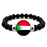 Bracelet plaque acier, Drapeau national, supporters ,Drapeau, fans supporters, Soudan,