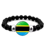 Bracelet plaque acier, Drapeau national, supporters ,Drapeau, fans supporters,Tanzanie,