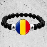 Bracelet plaque acier, Drapeau national, supporters ,Drapeau, fans supporters,Tchad,
