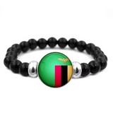 Bracelet plaque acier, Drapeau national, supporters ,Drapeau, fans supporters,Zambie,