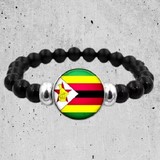 Bracelet plaque acier, Drapeau national, supporters ,Drapeau, fans supporters, Zimbabwe,