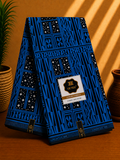 Ndop Bamiléké Cameroun bleu, 6 yard, Djankawax, tissus pagnes, wax,