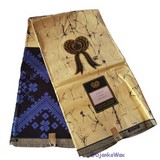 Tissu pagne wax africain 2 tons, 3 yards, Djankawax,