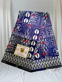 Ndop Bamiléké Cameroun bleu, 6 yard, Djankawax, tissus pagnes, wax,