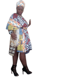 Robe africaine, Gant, Gandoura, longue en tissu pagne wax du Cameroun,