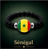Bracelet plaque acier, Drapeau national, supporters ,Drapeau, fans supporters, Sénégal,