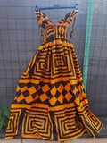 Robe africaine en tissu pagne wax Cameroun