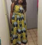 Robe africaine en tissu pagne wax Cameroun