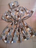 Robe africaine en tissu pagne wax Cameroun