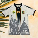  Cameroon White Football Jersey,Maillot Cameroun, personalisable, blanc, vert, rouge, Football, Lions indomptables One ,