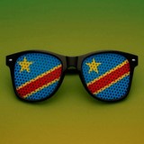 Lunettes de soleil, drapeau national RD Congo, Lunettes de soleil, Drapeau national, supporters Cap-Vert,Self-adhesive stickers, temporary tattoo Cameroon,Drapeau main supporters RD Congo,